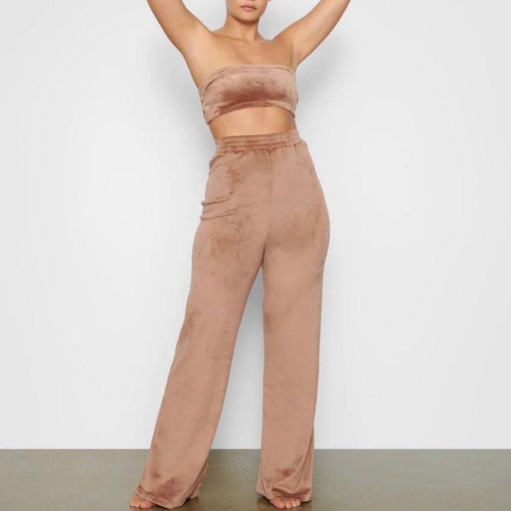 Skims Velour Wide Leg Pants Sienna